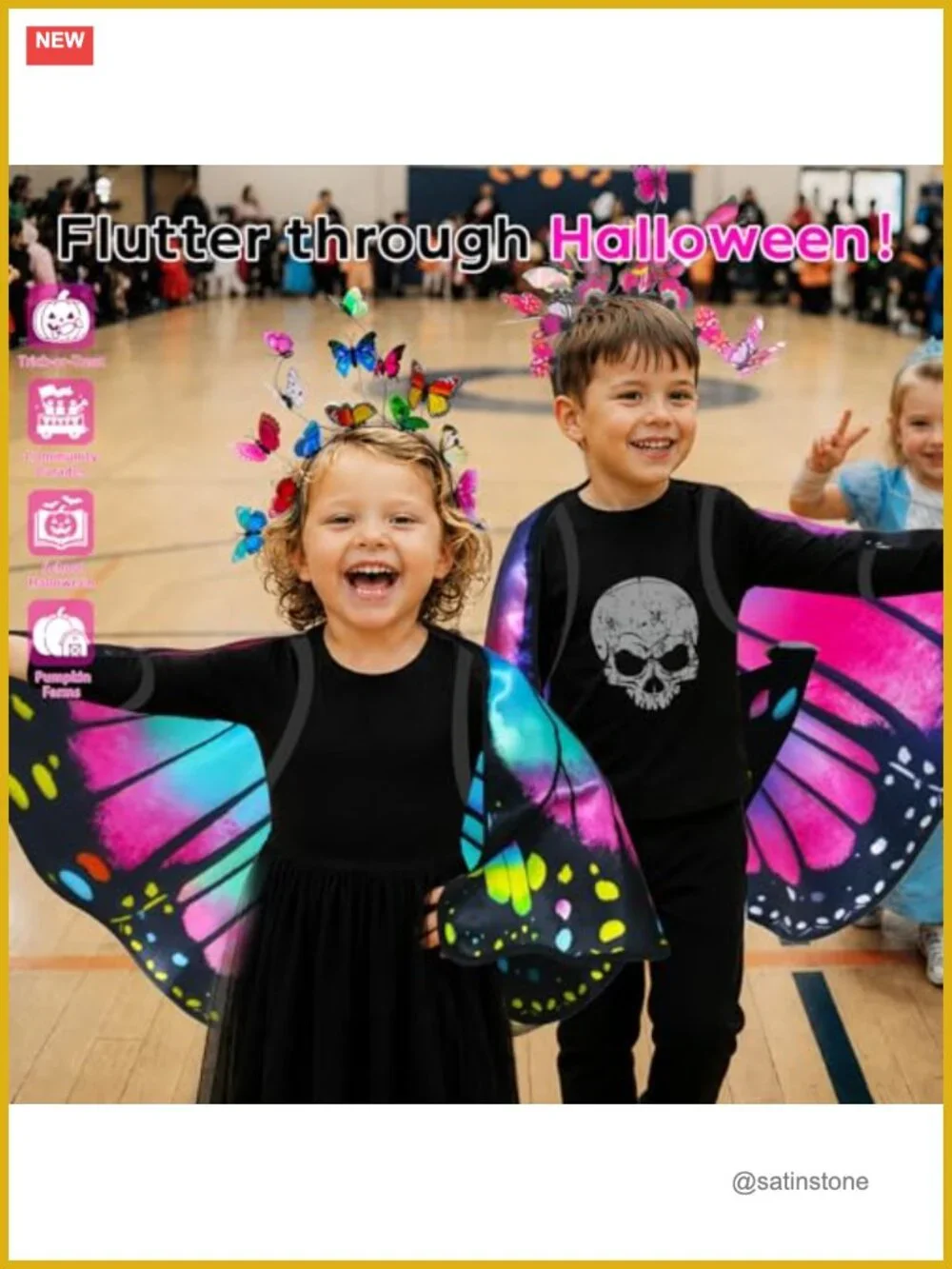 Toddler Butterfly Wings Costume Dress-Up for Girls Boys Halloween